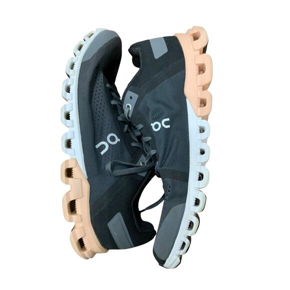 On Cloudflow Road-Running Shoes - Women's 9.5 Black Rock/Rose - Picture 3 of 8